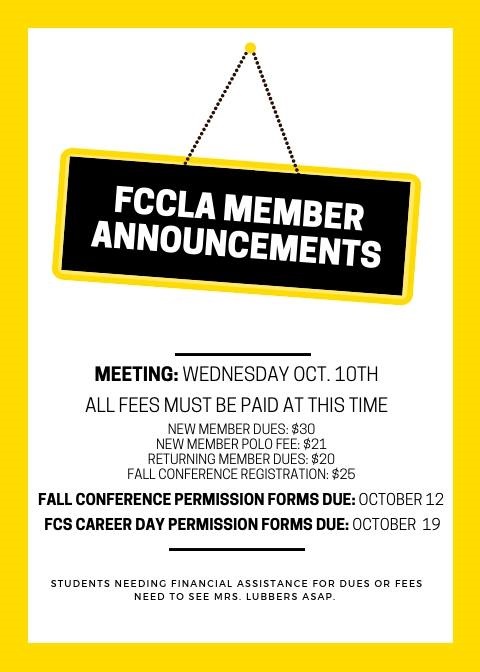 Member Announcments