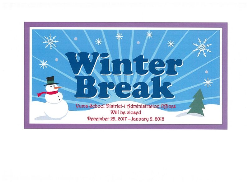 Winter Break District Office Closed