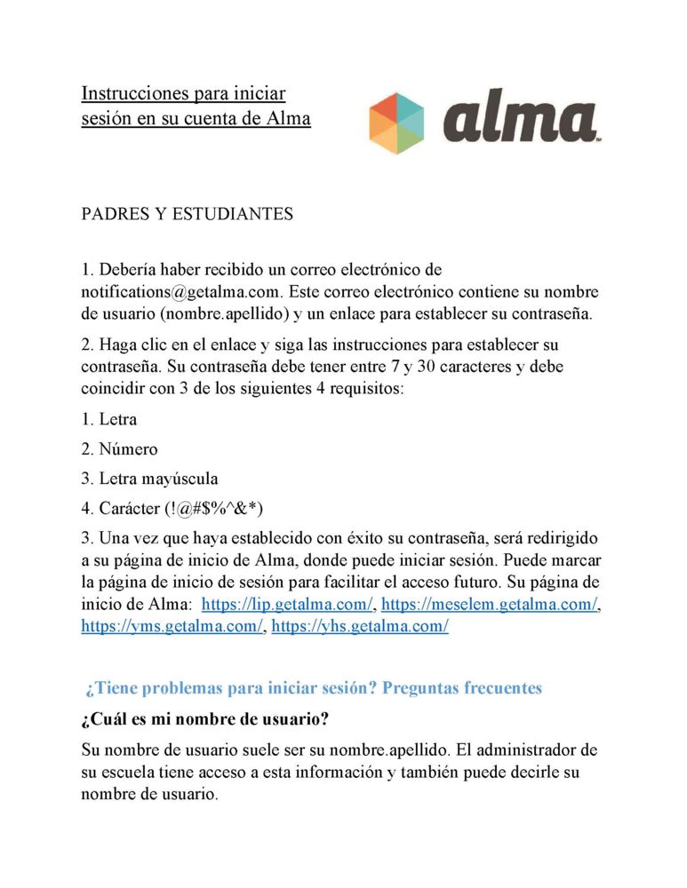 Login Instructions Spanish 1