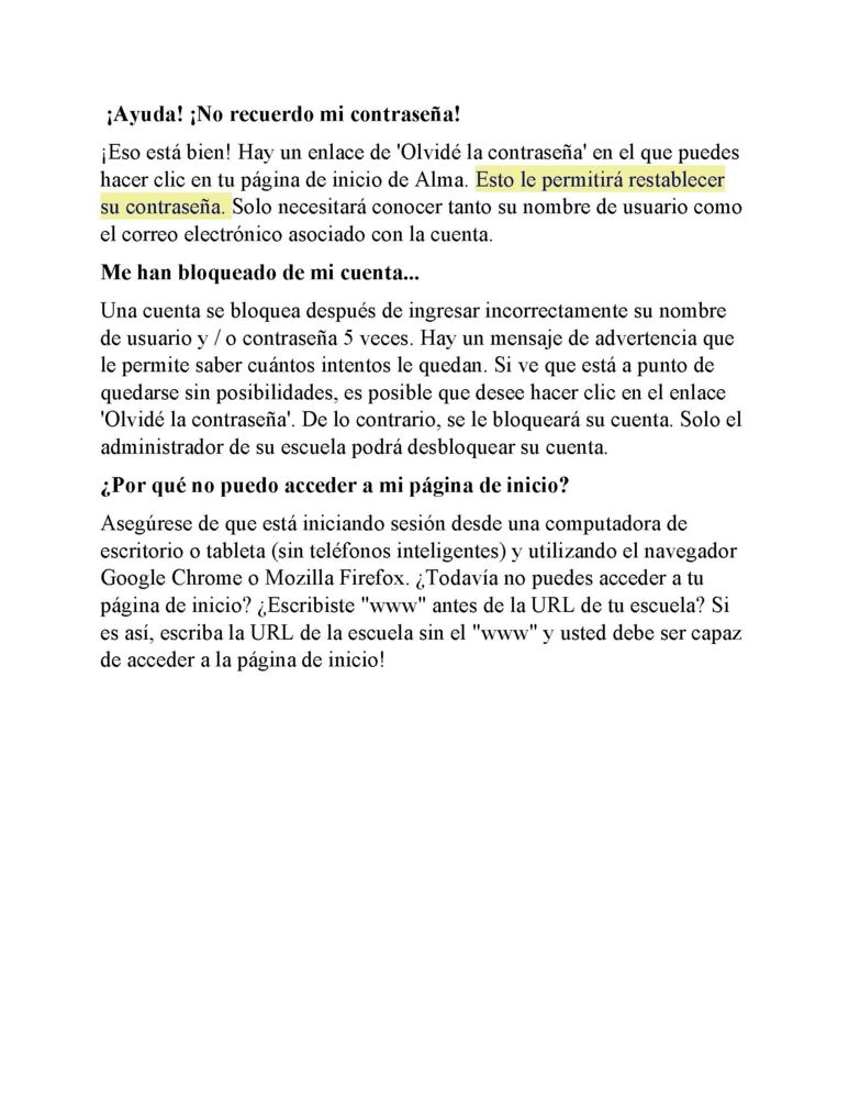 Login Instructions Spanish 2